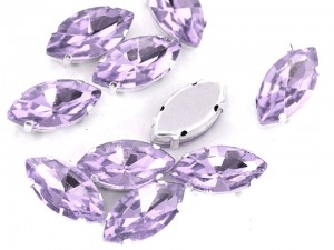 Стрази в цапах "Човник" 8*4 мм, скло, БУЗКОВІ